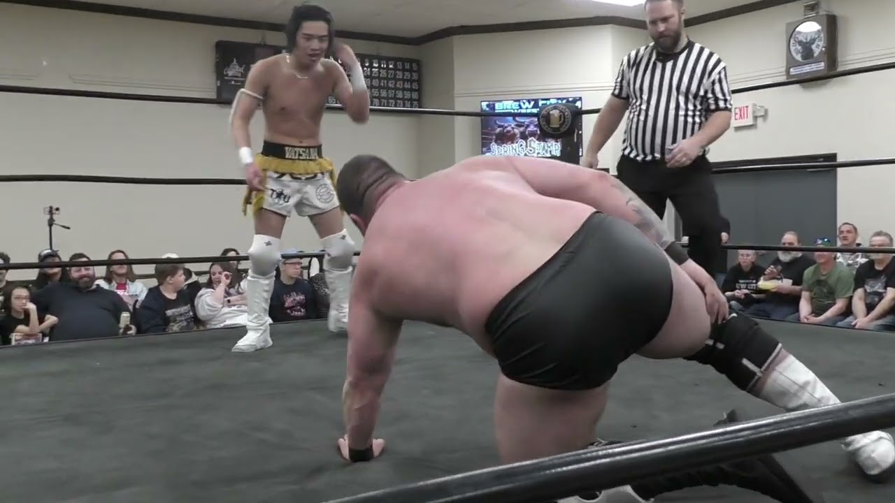 Big Jon Crowley vs. Josiah Vatsana Brew City Wrestling Spring Stampede