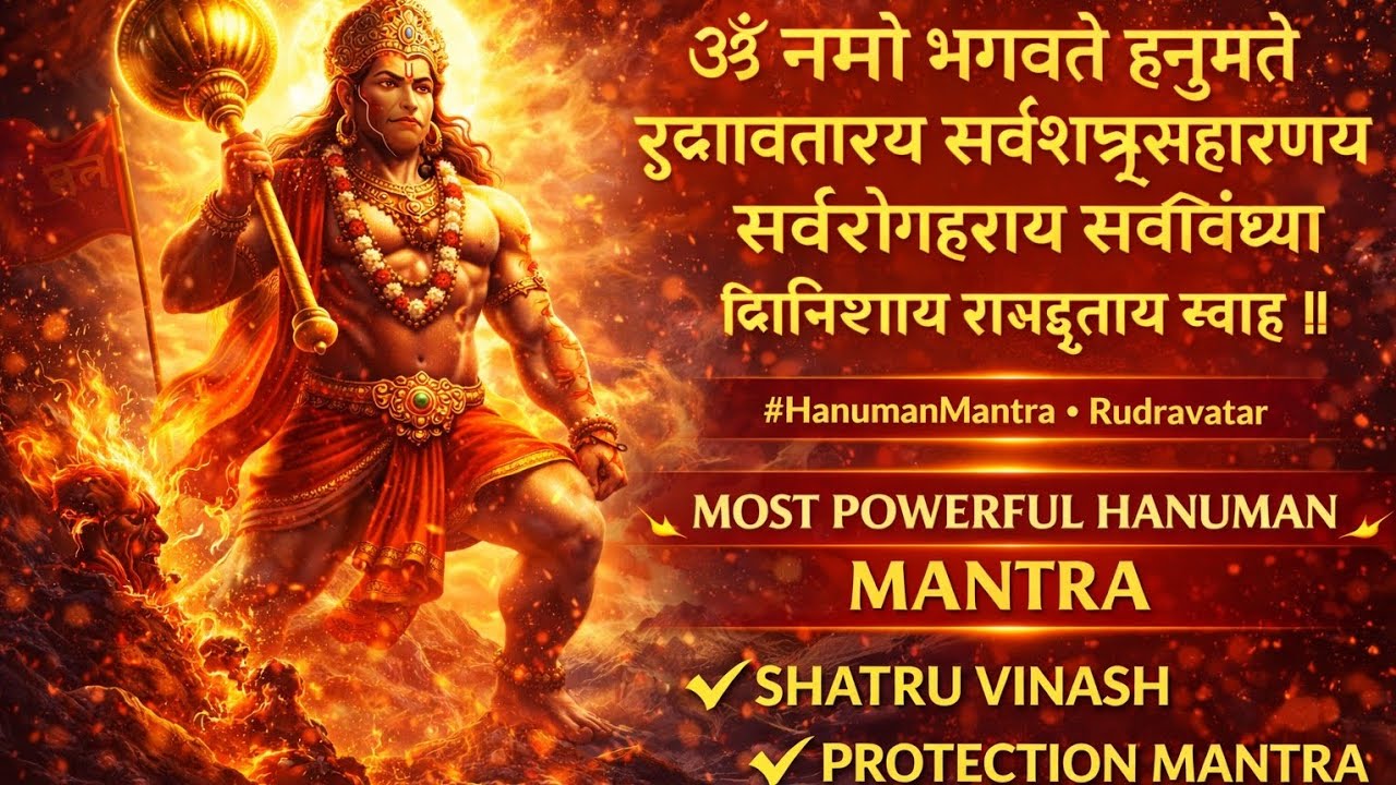 Om Namo Bhagavate Hanumate Rudravataraya | Most Powerful Hanuman Mantra for Protection & Victory