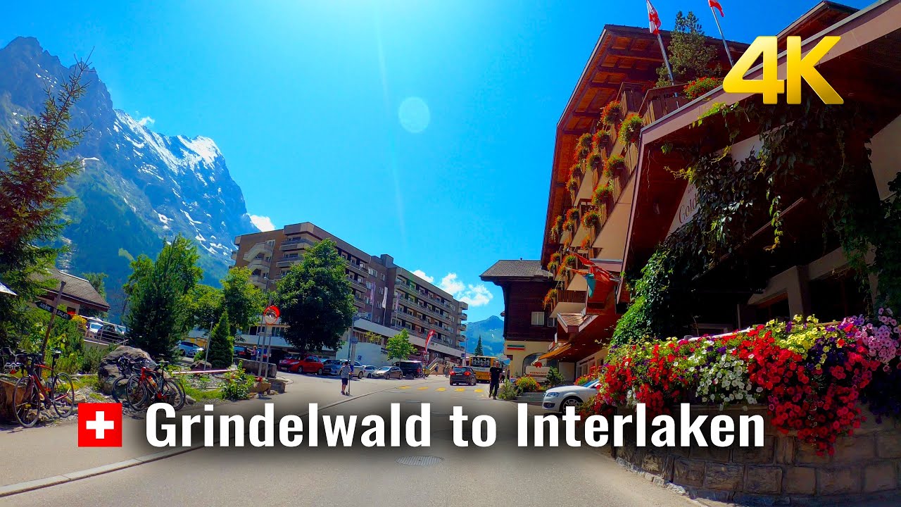 Grindelwald to Interlaken, Summer driving in Switzerland from Grindelwald to Interlaken 4K