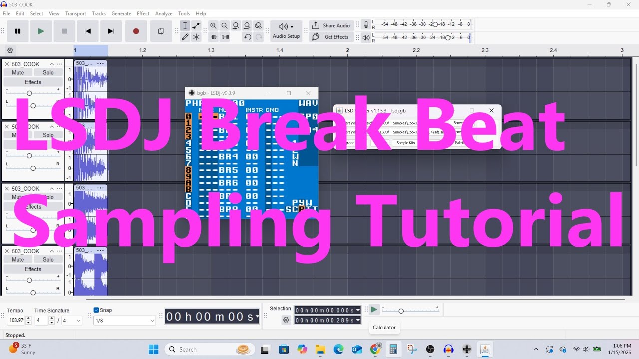 Tutorial - How to prepare drum breaks for LSDJ on the Game Boy