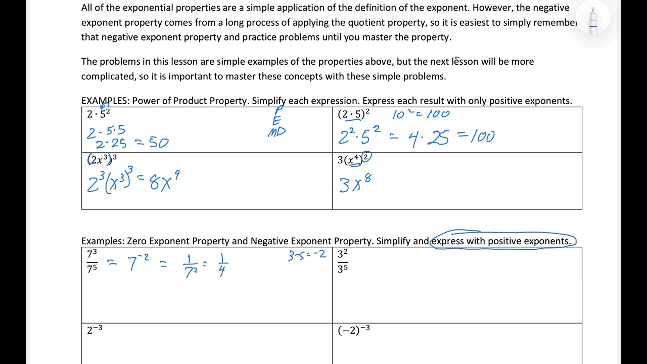 Alg 1 11 2 laws of Exponents 2