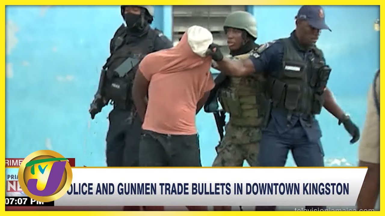 Police & Gunmen Trade Bullets in Downtown Kingston | TVJ News @TelevisionJamaica