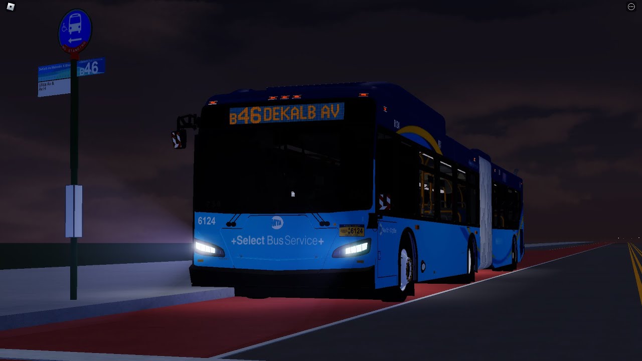 MTA Roblox Busses | MTA B46 SBS bus #6124 full drive from Kings Plaza to Dekalb Av.