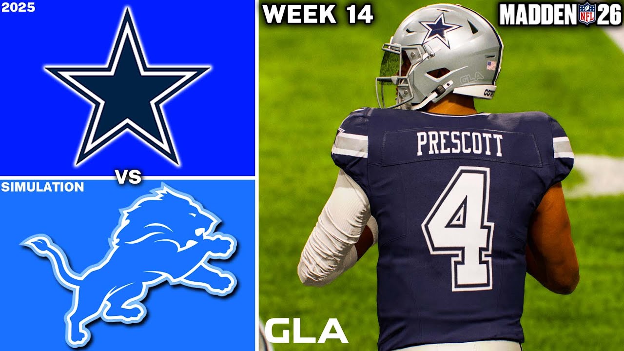 Cowboys vs Lions | Week 14 Simulation & Prediction | Madden 26 PS5 Gameplay