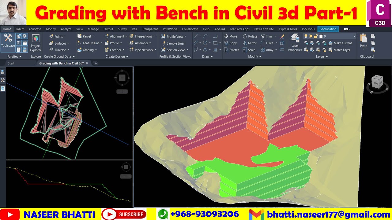 Grading With Bench in Civil 3d Part 1