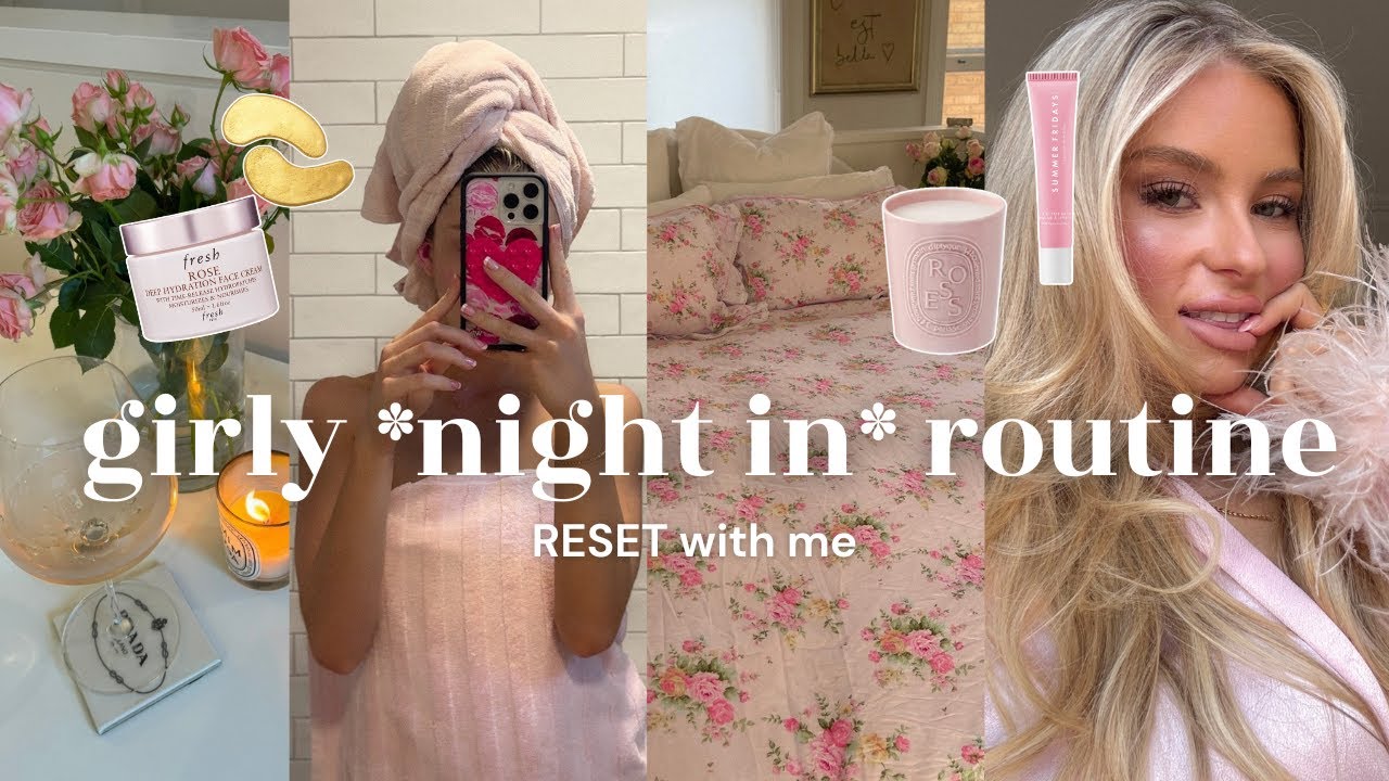 GIRLY NIGHT IN ROUTINE: solo self-care, skincare, books/tv faves & cozy friday reset