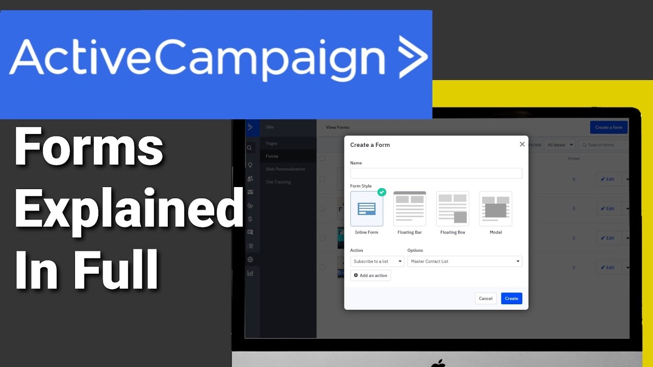 Формы ActiveCampaign (учебник для начинающих, 2022 г.)