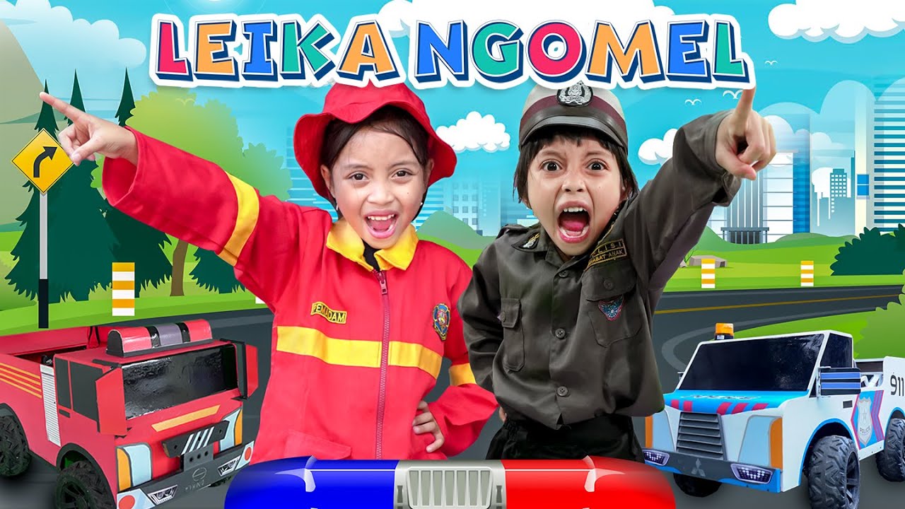LEIKA POLISI VS LEIKA PEMADAM KEBAKARAN  😱 LEIKA SANG PENOLONG CHALLENGE TOMPEL JAGA KEBERSIHAN
