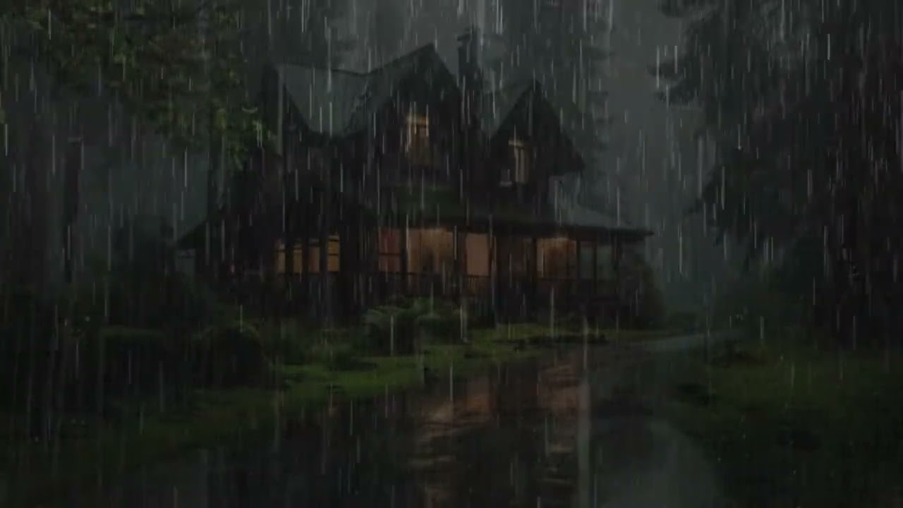 HEAVY RAIN at NIGHT on Roof to Sleep Deep and Sleep Fast ⚡ Soothing Rain to Relax & Study, ASMR