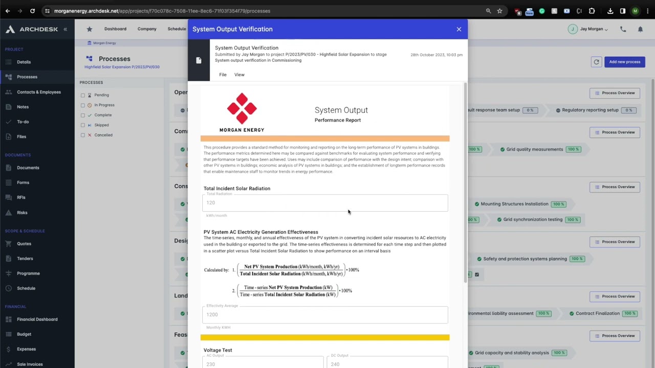 Archdesk Full Demo for Renewable Energy Sector