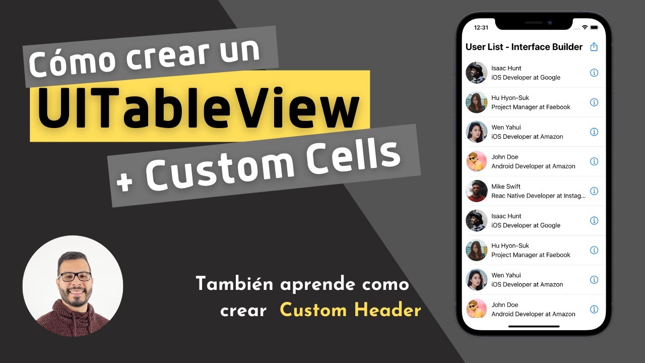 Cómo crear un TableView con Custom Cell Programático y IB en Swift. (Tutorial en Español)