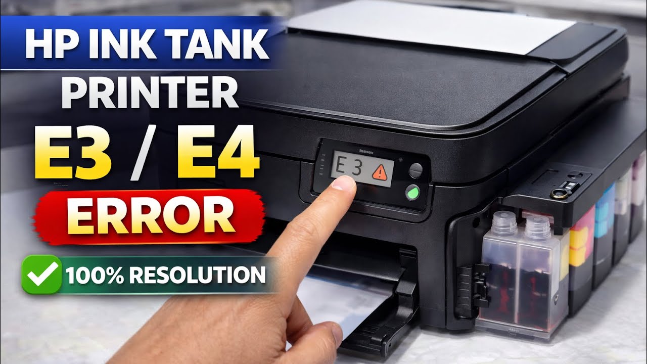 Hp ink tank printer error|e4| resolved 100% #hpinktankprinter #printerror #fix |technology gyan|