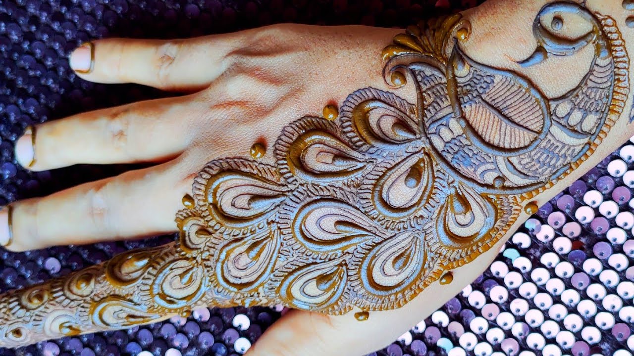 Peacock Mehndi Design for Hands | Mehndi Design for Back Hand | Peacock 🦚 with Henna