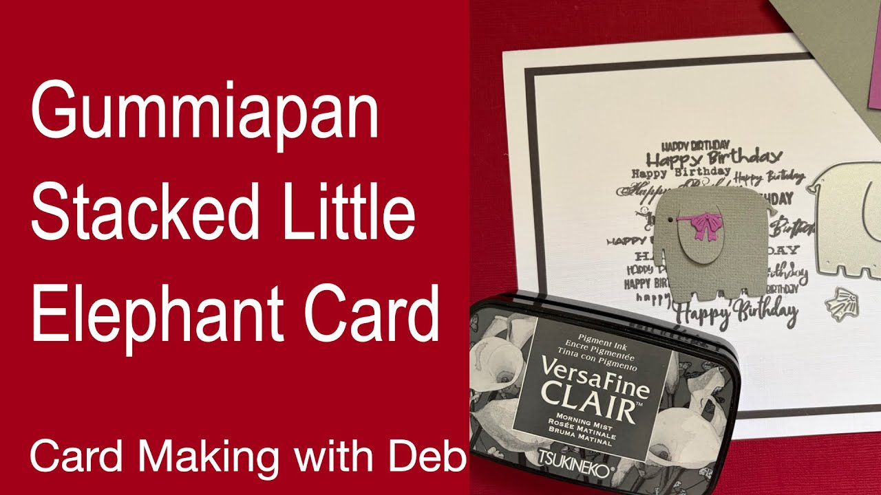 Gummiapan Little Grey Elephant Card