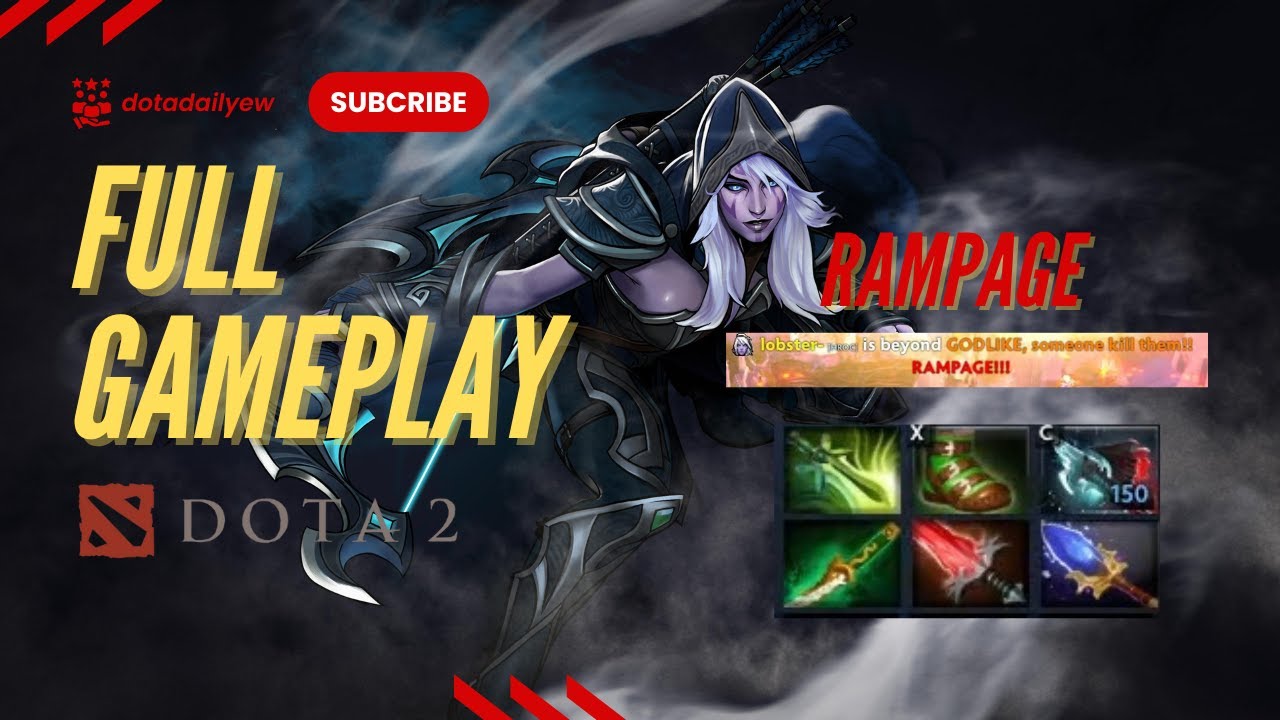 FULL GAME DROW RANGER CARRY DOTA 2 patch 7 40b RAMPAGE!!!