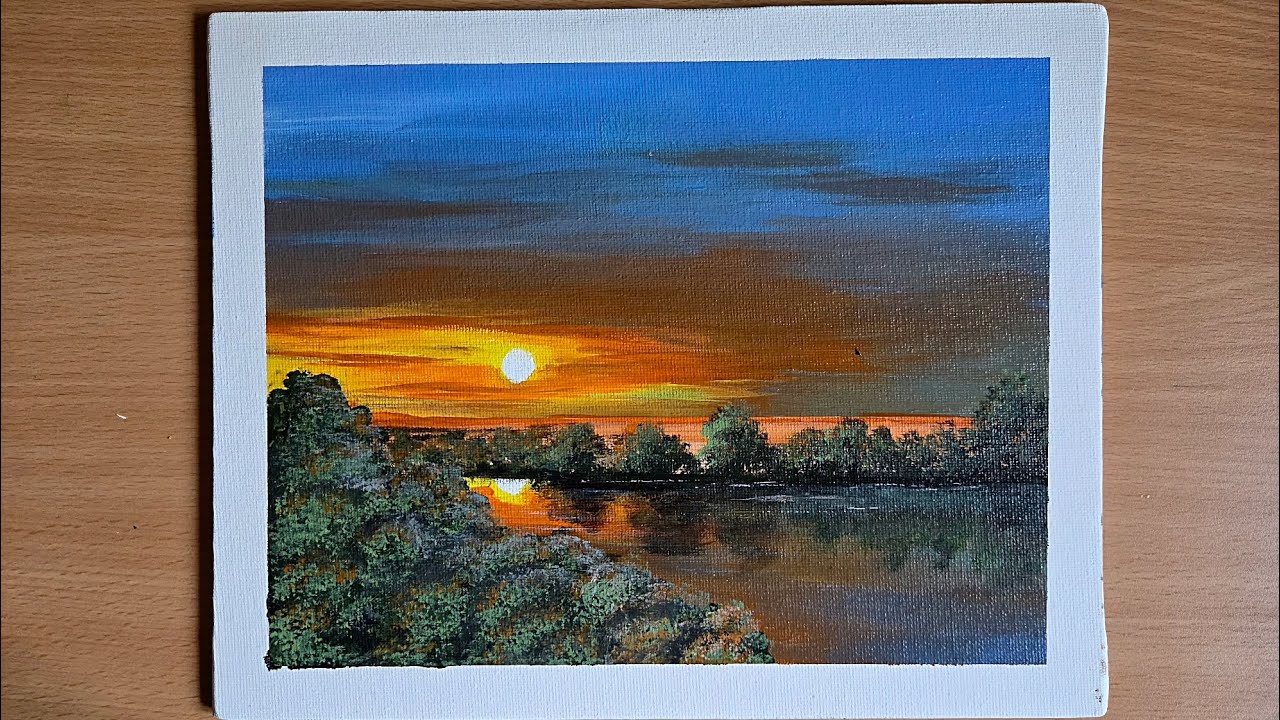Sunset painting | 026 | Acrylic Painting | Love ARTfully 
