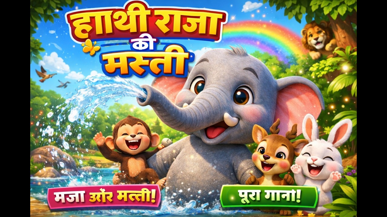 हाथी राजा की मस्ती | Hindi Kids Song | Fun Jungle Rhyme