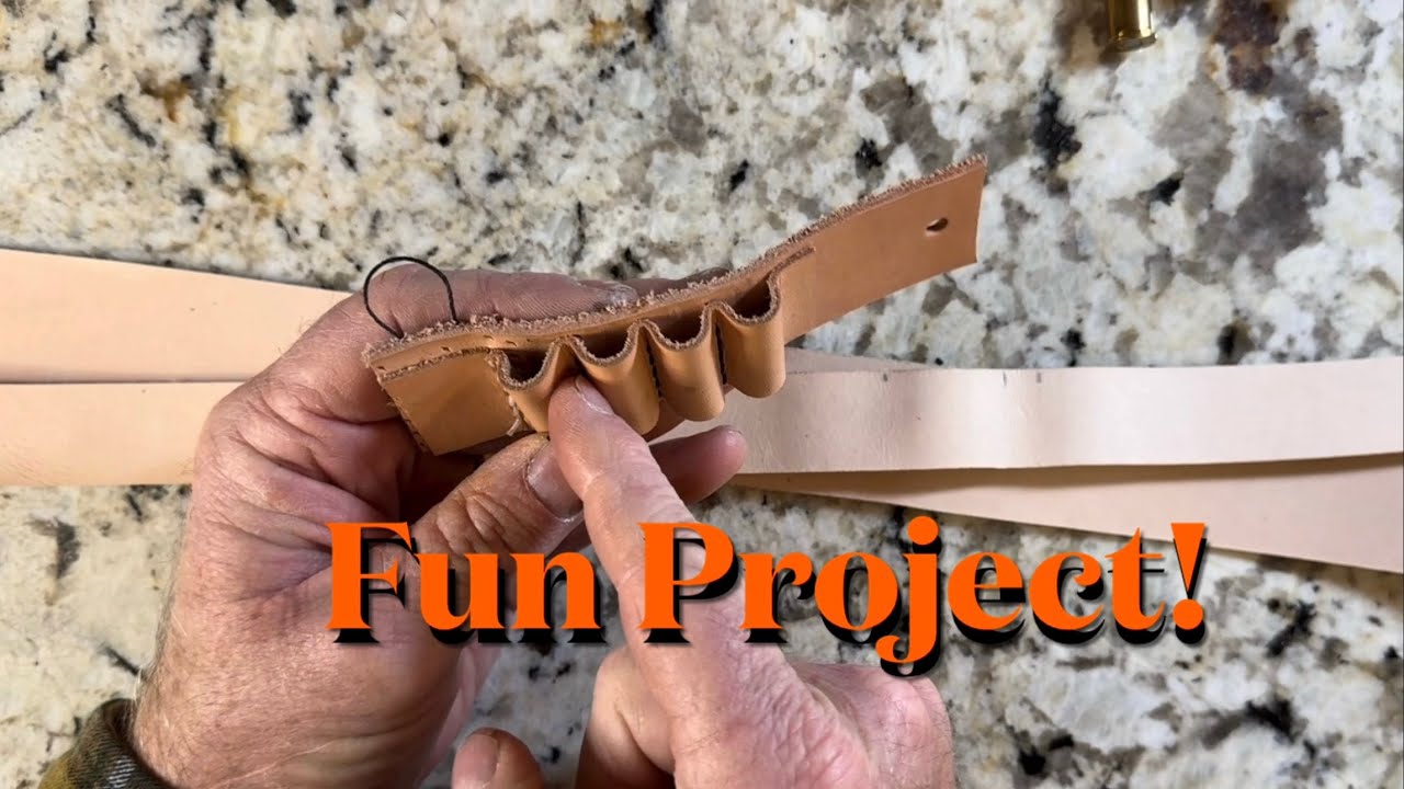 Как сделать петли для патронов на ремне | Пошаговый процесс #leathercraft #leatherproject