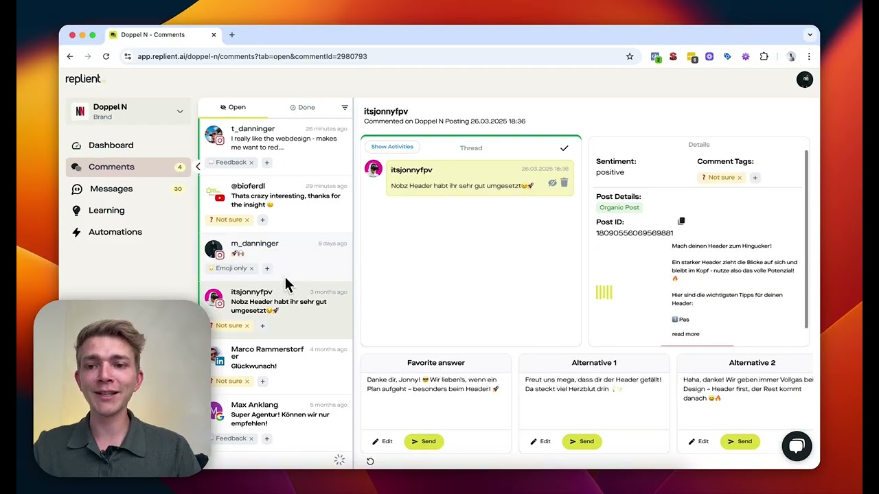#3 replient.ai - Dashboard & Comments Tab | Full Walkthrough & Filtering Tutorial