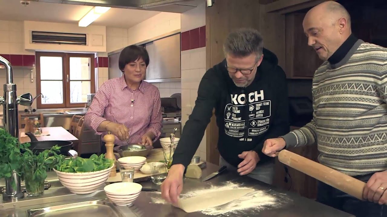 Topfen-Schlutzkrapfen: Rosi Mittermaier und Christian Neureuther kochen mit Jörg Götte