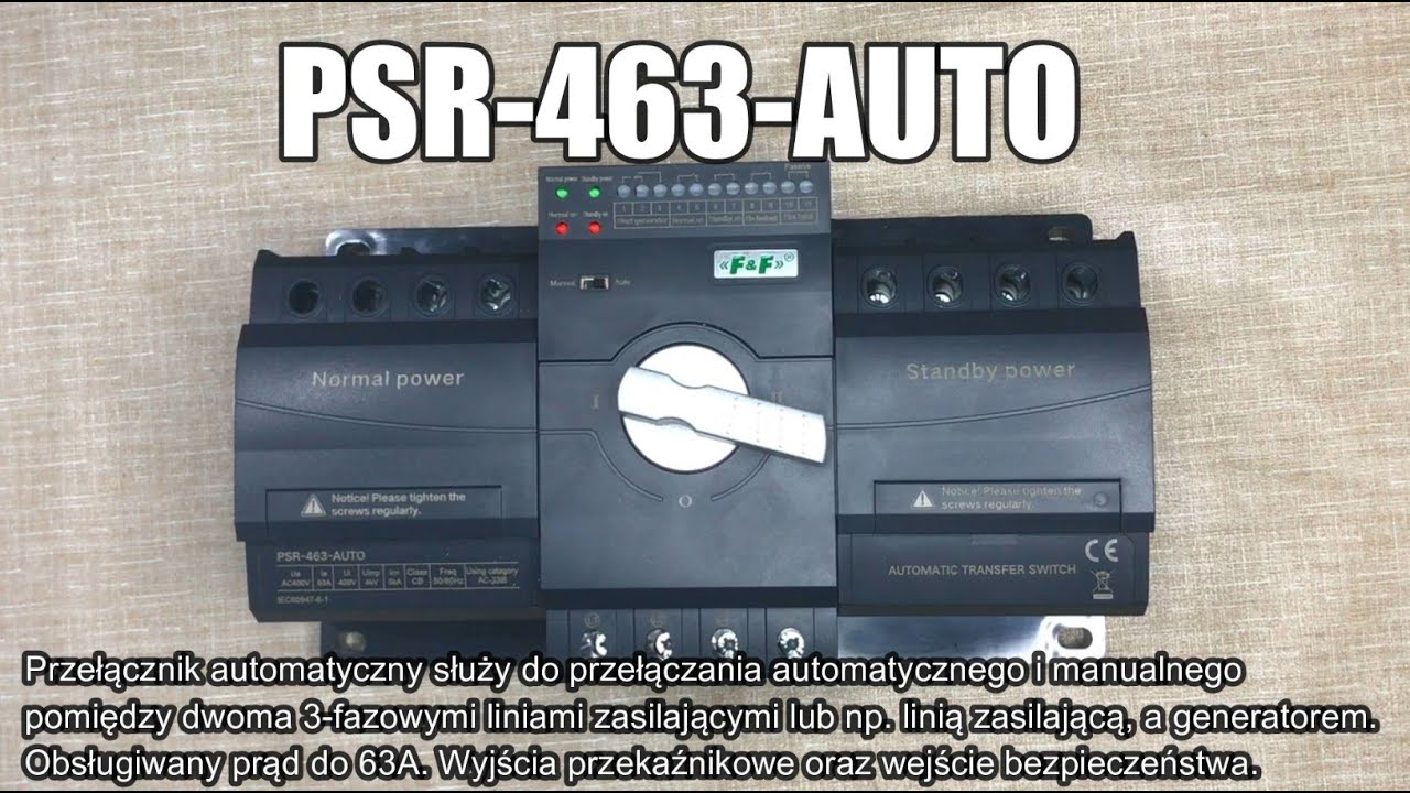 Przełącznik automatyczny PSR-463-AUTO - prezentacja, test reakcji i zabezpieczeń