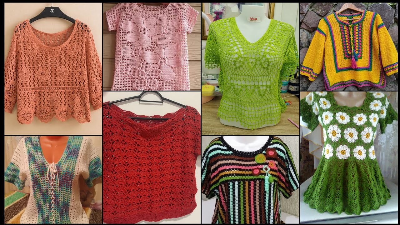 Stunning & elegant outstanding crochet pattern of handmade blouses designs ideas 