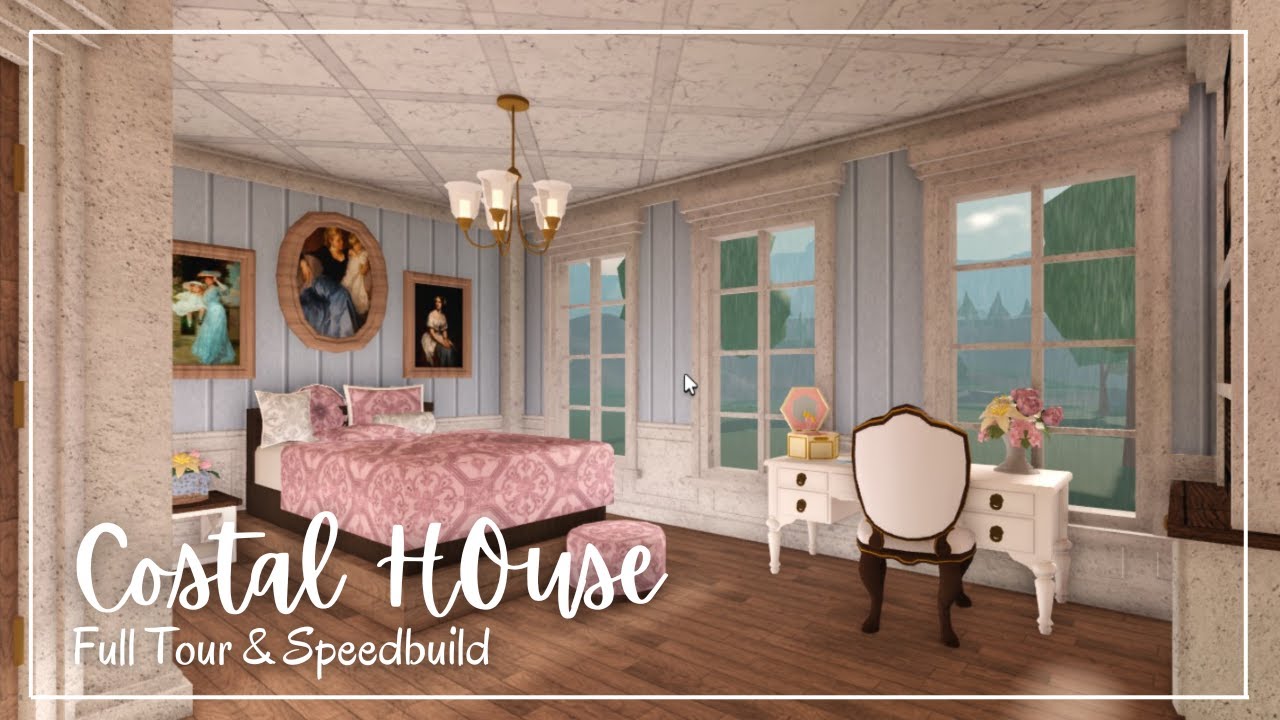 Rich Costal-inspired Family Roleplay House | Tour & Speedbuild | Bloxburg Town Build