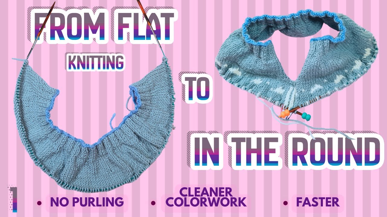 Convert a pattern for a flat cardigan to in the round for a cleaner color work and no purling!
