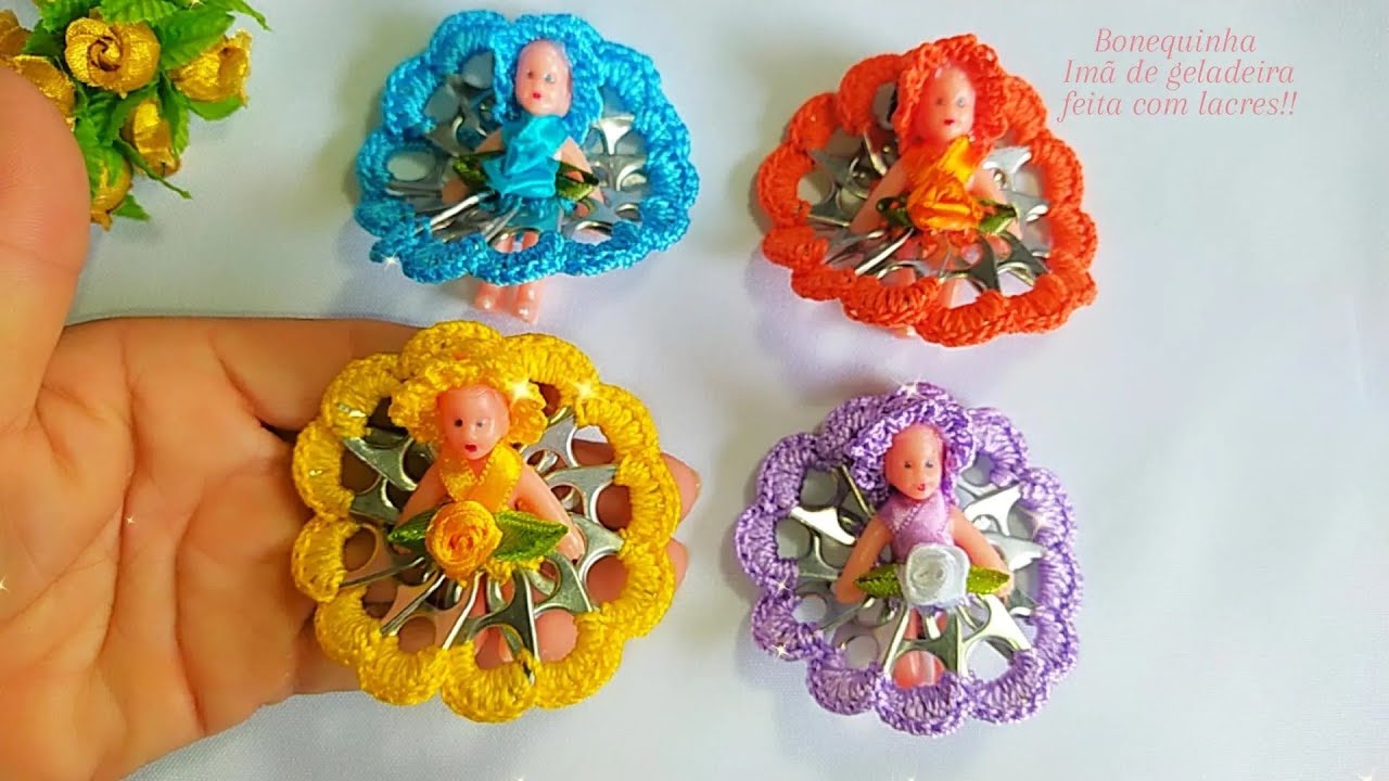 BONEQUINHAS IMÃ DE GELADEIRA/ FEITA COM LACRES DE LATINHA!!✨