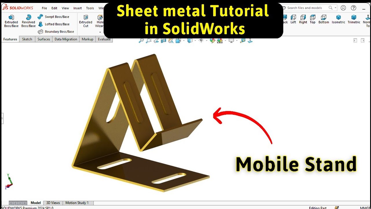 Sheet Metal Mobile Stand in solidworks | Robo CAD