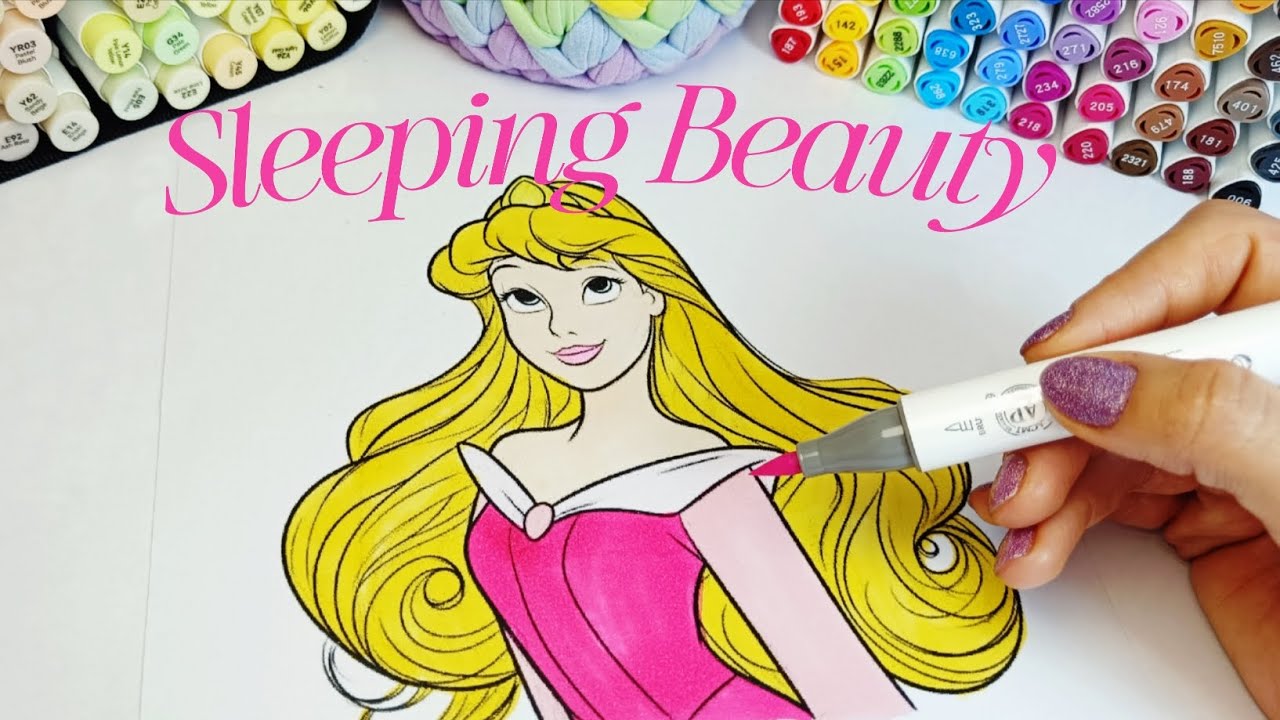 Sleeping Beauty Glow_Up coloring 🩷✨💕 Easy & Satisfying | calm coloring asmr