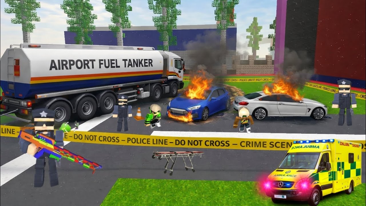 MASSIVE AIRPORT FUEL TANKER EXPLOSION 🚨 POLICE & AMBULANCE EMERGENCY IN SCHOOL PARTY CRAFT