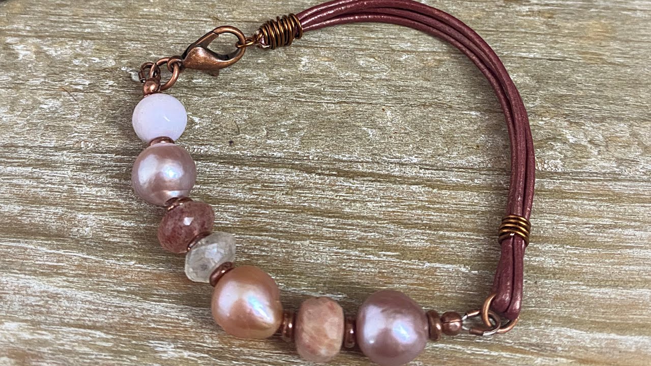 How to craft leather bracelet with wire loop and clasp