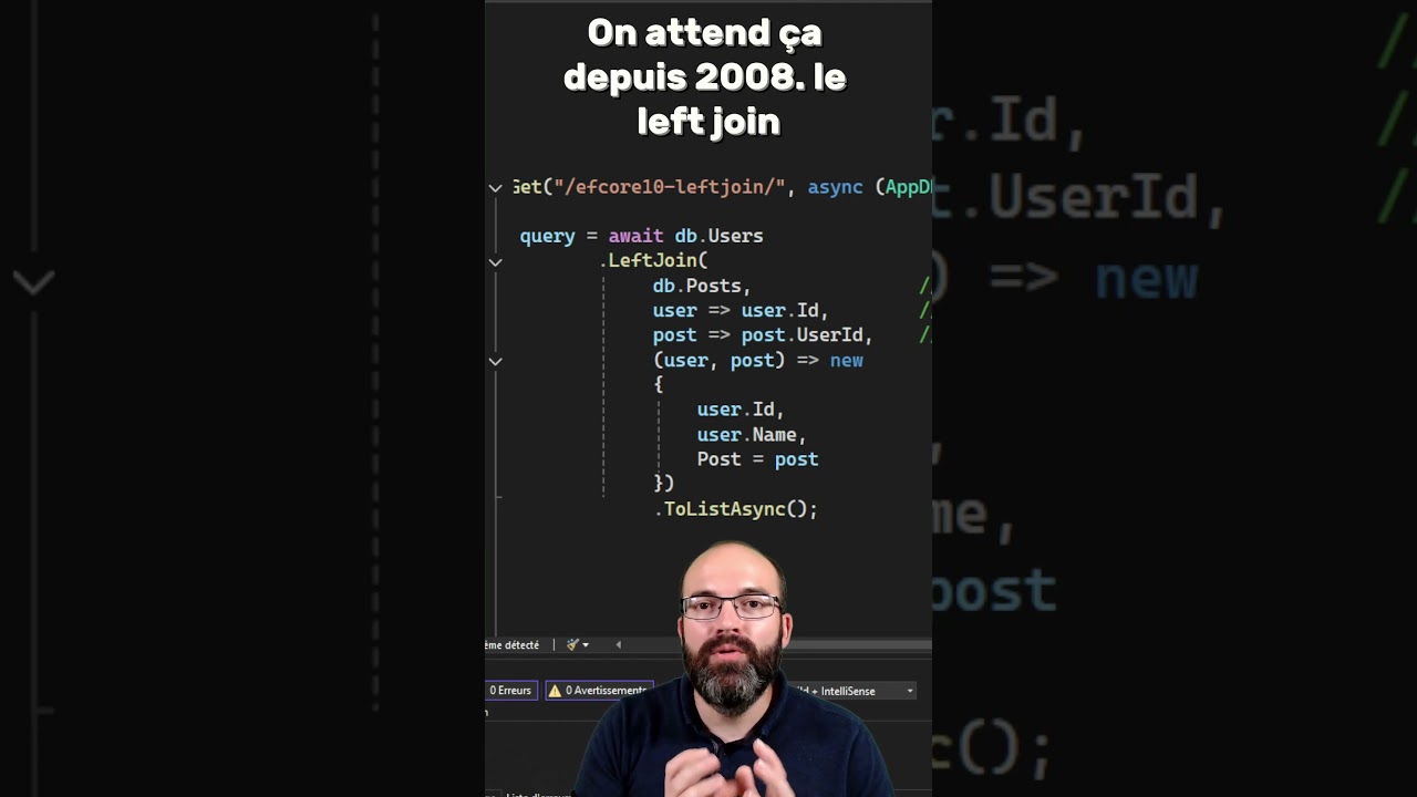 EF Core 10 : LEFT JOIN enfin simplifi&eacute; ! #dotnet #entityframework #code