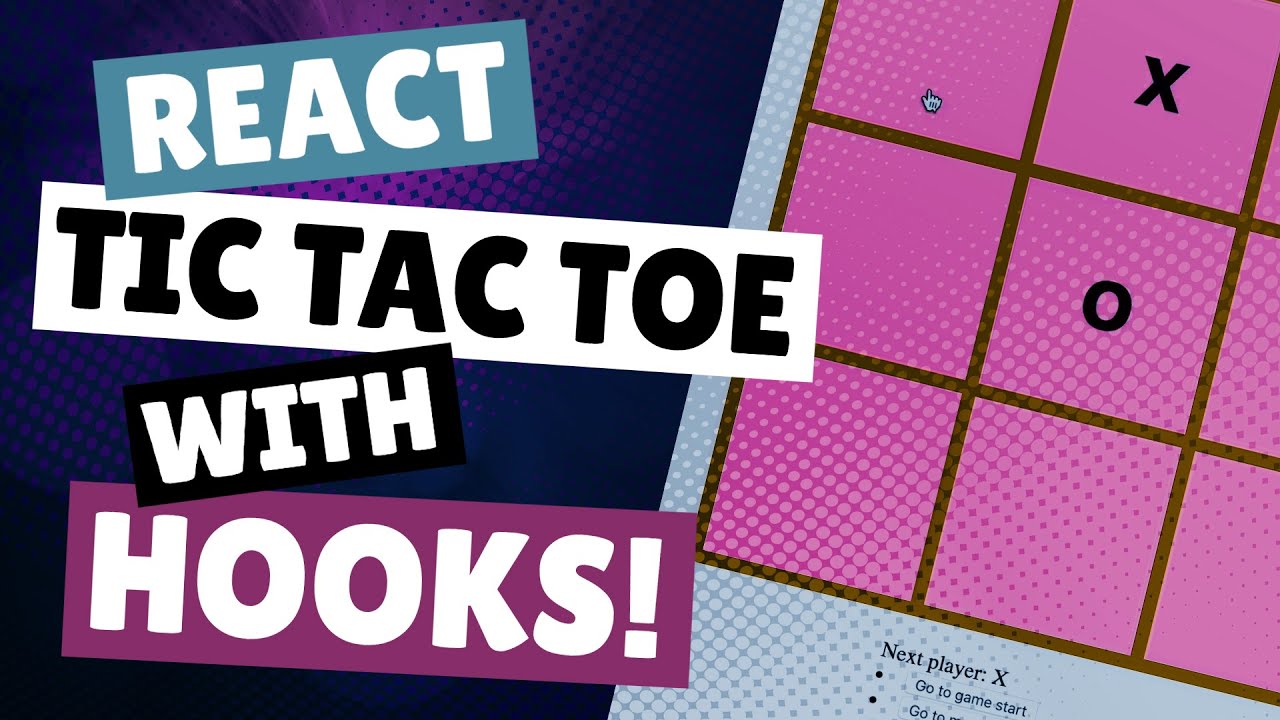 React JS official beginner Tic Tac Toe tutorial re-imagined. Hooks API and functional components