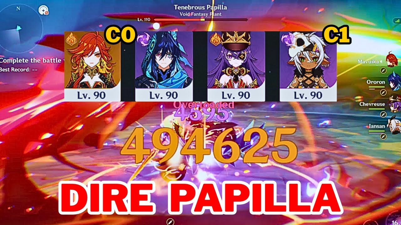 [Stygian Onslaught 5.8] C0 Mavuika (feat. C1 Iansan) DEFEATS Lv.110 Papilla | DIRE CLEAR