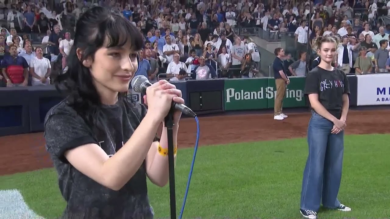 Sophia Anne Caruso & Millicent Simmonds Perform at the Yankees Game