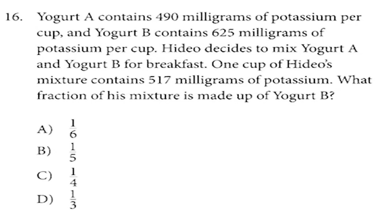 SAT Math Prep 5 Rates, Proportions & Percents Q16