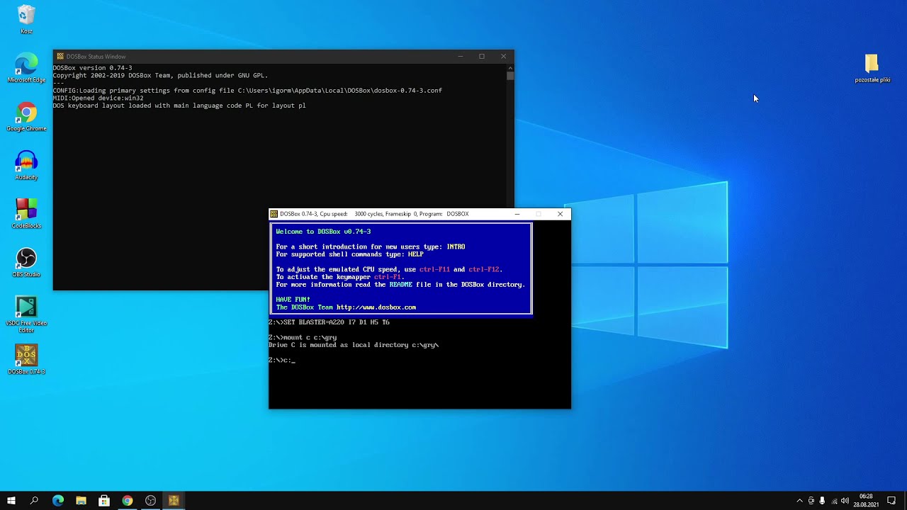 Jak uruchomić stare gry  w programie DosBox