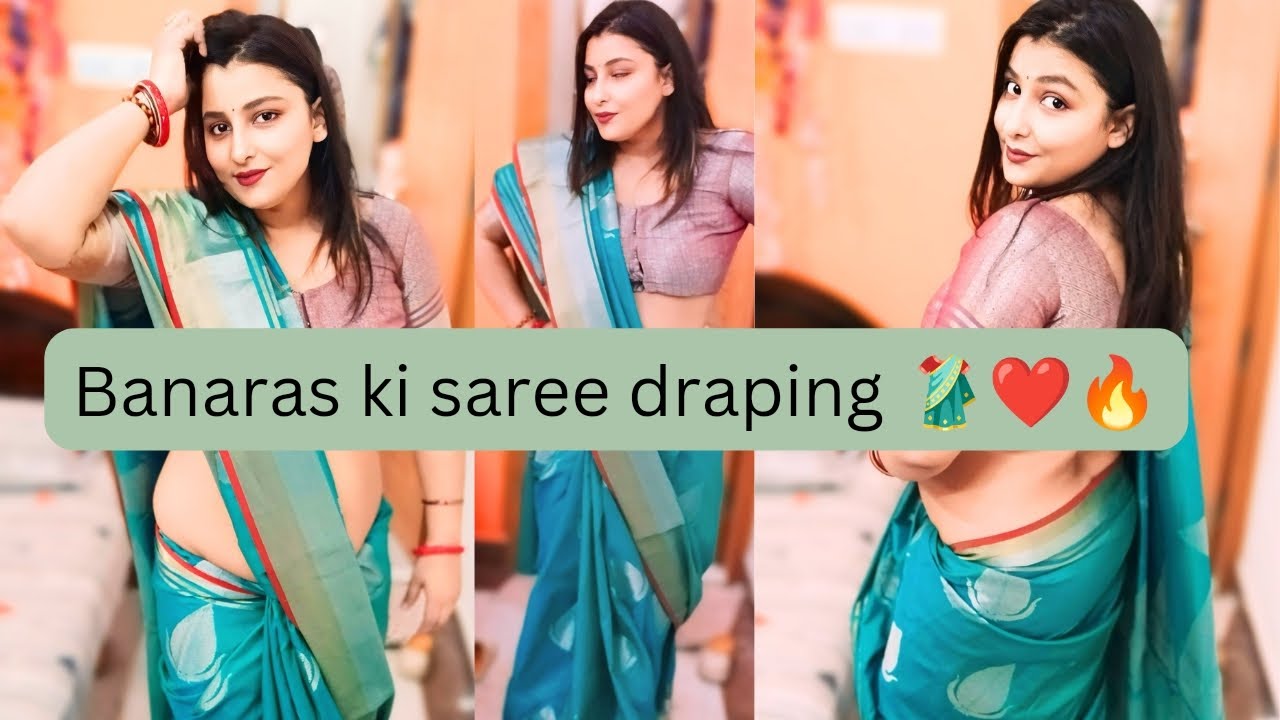 Mastering Fashion: Modern Banarasi Saree Styles|ultra low waist Saree Draping 🥻✨