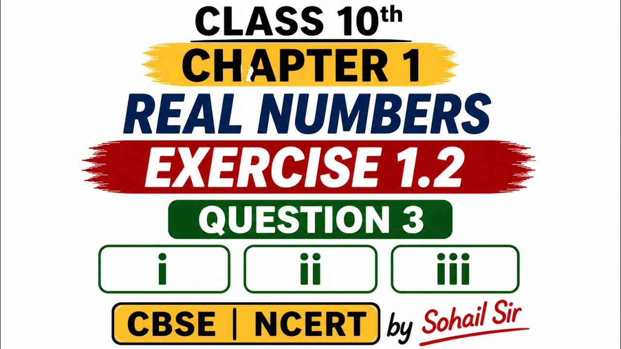 Exercise 1.2 || Question 3. i), ii), iii) || Class10th || chapter 1 || Real Numbers || CBSE || NCERT