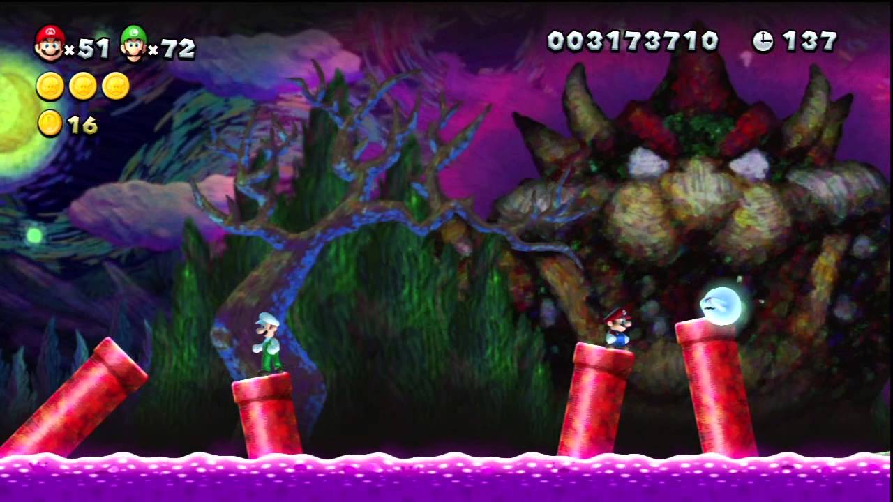New Super Mario Bros. U - Jungle Cassis - 5-4 : Tuile sur toile + Sortie secrète