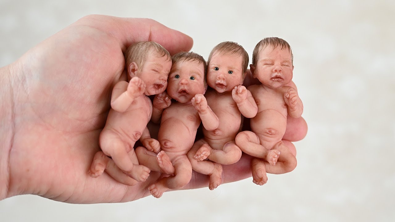 Teeny Tiny Quadruplets! Adorable Miniature Silicone Reborn Babies #reborn #minibaby #siliconebaby