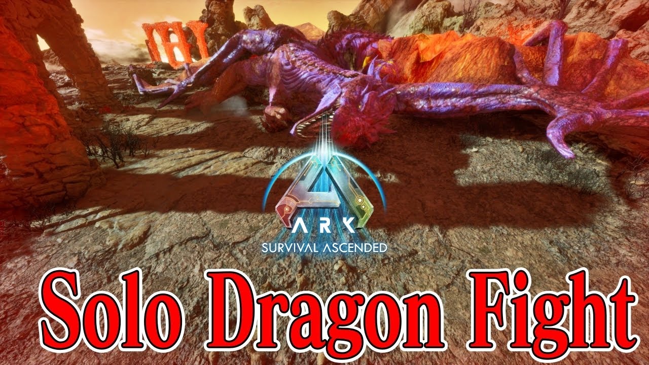 【ARK: Survival Ascended】ソロvsドラゴン with メガロケロス Dragon Solo Boss Fight【公式PVE】
