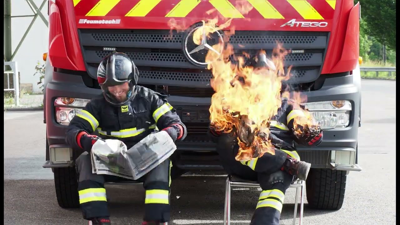 Newspaper on fire ! #dr&auml;ger #seiz #fire  #fireforce  #firefighters #pompier  #swissmade  #feuerwehr