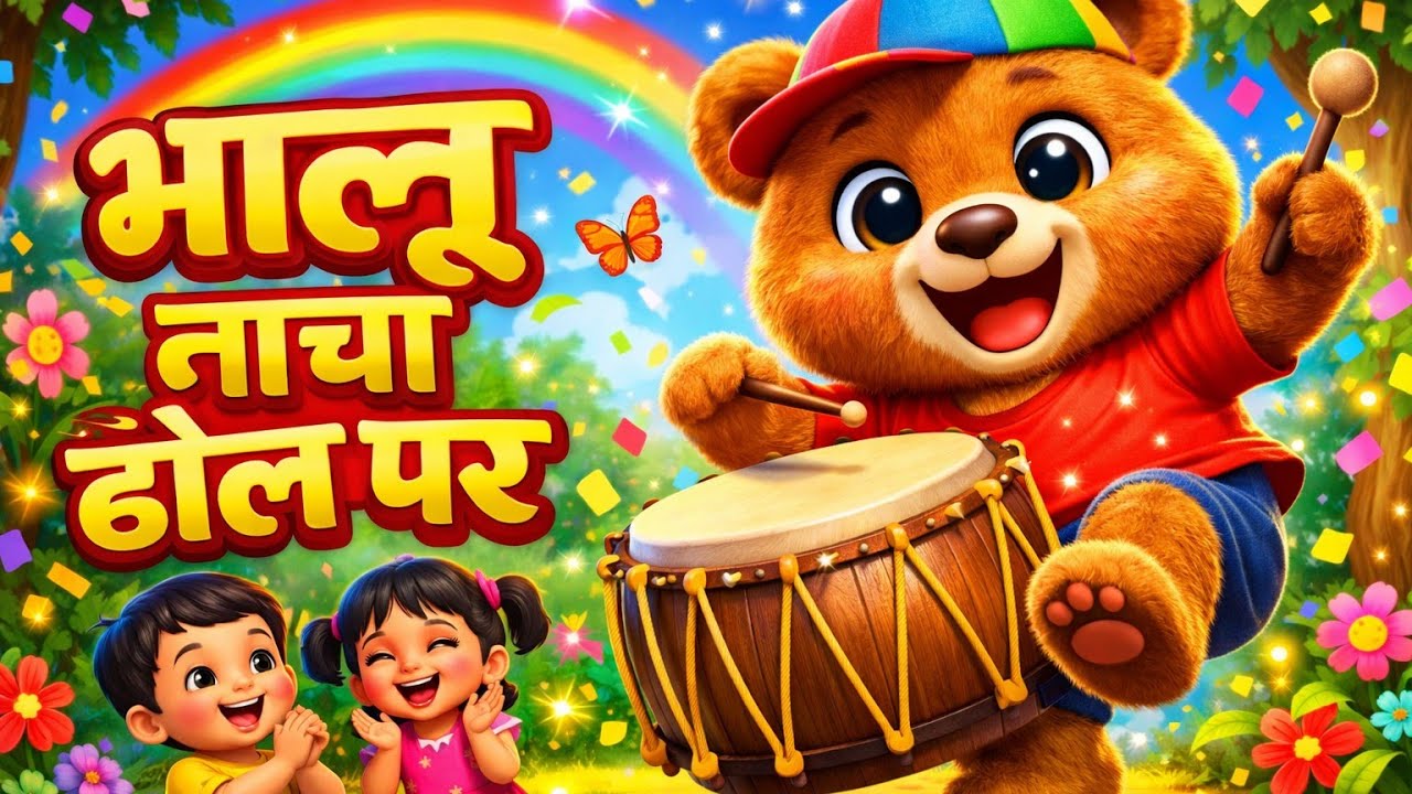 भालू नाचा ढोल पर 🐻 Hindi Rhymes for Kids | Dance Song | Nursery Rhymes | Kids Songs | हिंदी बाल गीत