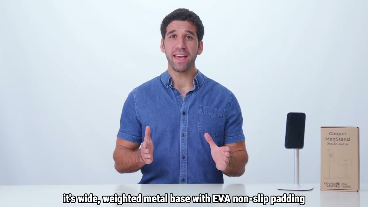 Cooper MagStand. Adjustable MagSafe iPhone stand for hands-free video calls, filming, & streaming