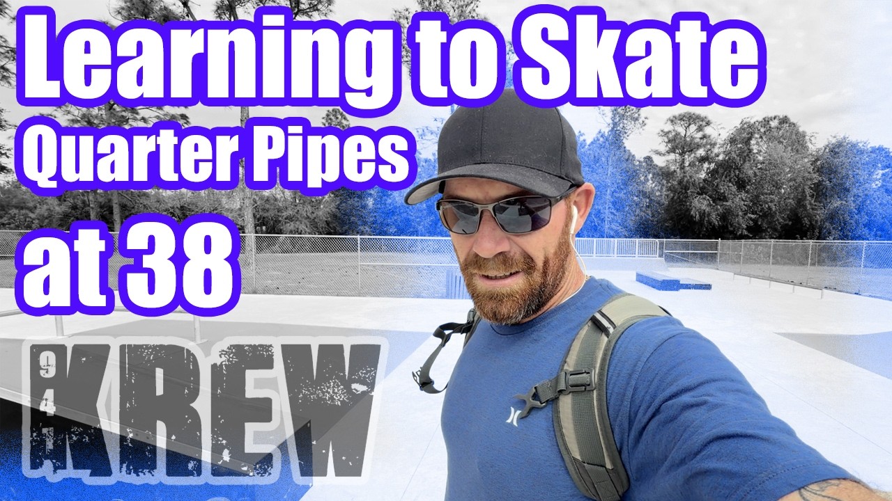 Learning Tricks on Quarter Pipe at 38 years Old - Bissett Skatepark in Punta Gorda FL