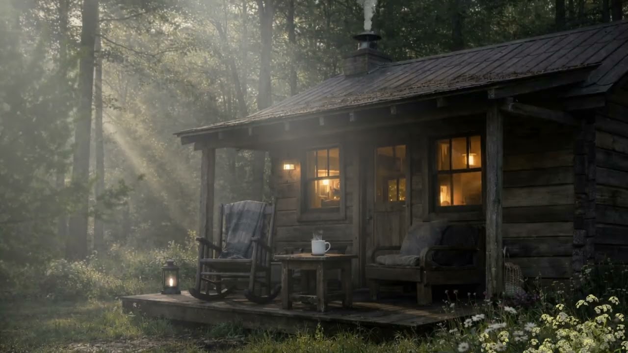 10h Cinematic Forest Cabin Ambience | Relax, Sleep & Study Nature Background