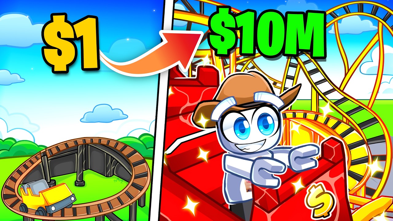 Американские горки за 1 доллар против 10 000 000 долларов в Theme Park Tycoon 2!